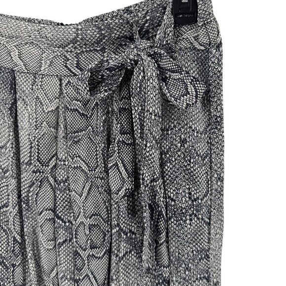 Maeve Anthropologie Midi Skirt Blue Snake Print Faux Wrap Size S - Picture 3 of 11